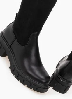 The Fashion Project Μπότες πάνω από το γόνατο με Chunky σόλα - Μαύρο -Κατάστημα TheFashionProject mpotes isies panw apo to gonato 98359 3lf7