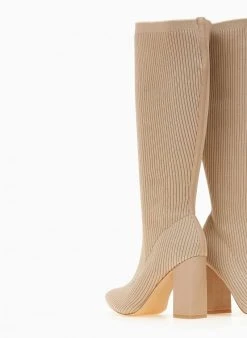 The Fashion Project Μπότες κάλτσα με τακούνι - Μπεζ -Κατάστημα TheFashionProject mpotes kaltsa me takouni 107276 ap00
