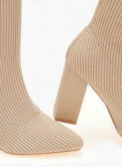 The Fashion Project Μπότες κάλτσα με τακούνι - Μπεζ -Κατάστημα TheFashionProject mpotes kaltsa me takouni 107276 d1be