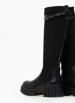 The Fashion Project Μπότες κάλτσα με ζωνάκι - Μαύρο -Κατάστημα TheFashionProject mpotes kaltsa me zwnaki 106653 xdyr