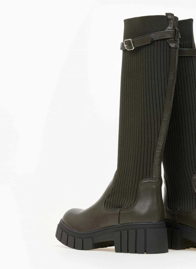 The Fashion Project Μπότες κάλτσα με ζωνάκι - Λαδί 8 The Fashion Project Μπότες κάλτσα με ζωνάκι - Λαδί - Image 6