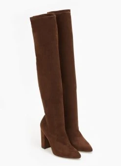 The Fashion Project Μπότες κάλτσα μυτερές - Καφέ -Κατάστημα TheFashionProject mpotes kaltsa muteres 108877 gfr4