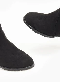 The Fashion Project Μπότες κάλτσα σε στρογγυλή γραμμή - Μαύρο -Κατάστημα TheFashionProject mpotes kaltsa se strogguli grammi 109501 i4uf