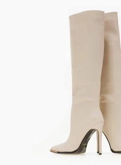 The Fashion Project Μπότες ματ με μεταλλική λεπτομέρεια - Μπεζ -Κατάστημα TheFashionProject mpotes mat me metalliki leptomereia 105685 lf6h