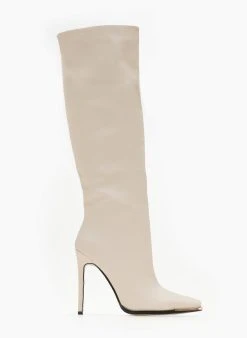 The Fashion Project Μπότες ματ με μεταλλική λεπτομέρεια - Μπεζ -Κατάστημα TheFashionProject mpotes mat me metalliki leptomereia 105685 wli7