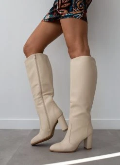 The Fashion Project Μπότες με εξωτερικές ραφές - Μπεζ