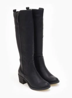 The Fashion Project Μπότες με εξωτερικό φερμουάρ - Μαύρο -Κατάστημα TheFashionProject mpotes me ekswteriko fermouar 108865 khih