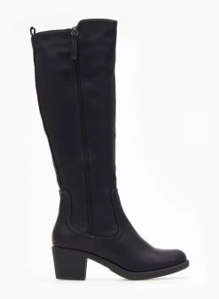 The Fashion Project Μπότες με εξωτερικό φερμουάρ - Μαύρο -Κατάστημα TheFashionProject mpotes me ekswteriko fermouar 108865 kzne