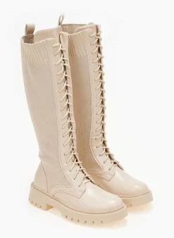 The Fashion Project Μπότες κάλτσα με κορδόνια - Μπεζ 11 The Fashion Project Μπότες κάλτσα με κορδόνια - Μπεζ -Κατάστημα TheFashionProject mpotes me elastiki gampa 105821 obp4