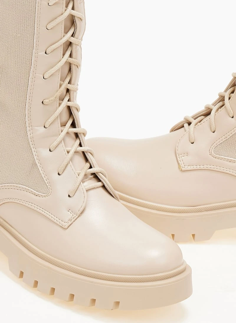 The Fashion Project Μπότες κάλτσα με κορδόνια - Μπεζ 7 The Fashion Project Μπότες κάλτσα με κορδόνια - Μπεζ - Image 5