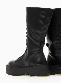 The Fashion Project Μπότες με κορδόνια και ψηλή σόλα - Μαύρο -Κατάστημα TheFashionProject mpotes me kordonia kai psili sola 107265 agow