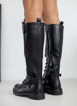 The Fashion Project Μπότες με κορδόνια και ζωνάκι - Μαύρο -Κατάστημα TheFashionProject mpotes me kordonia kai zwnaki 107175 sowp