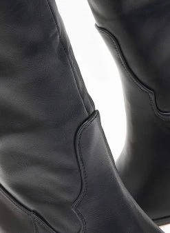 The Fashion Project Μπότες με λοξό τελείωμα - Μαύρο -Κατάστημα TheFashionProject mpotes me lokso teleiwma 109450 grrm