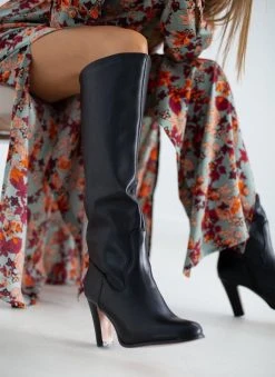 The Fashion Project Μπότες με λοξό τελείωμα - Μαύρο