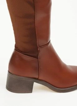 The Fashion Project Μπότες με ύφασμα στο πίσω μέρος - Ταμπά -Κατάστημα TheFashionProject mpotes me ufasma sto pisw meros 106269 chml