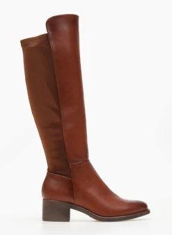 The Fashion Project Μπότες με ύφασμα στο πίσω μέρος - Ταμπά -Κατάστημα TheFashionProject mpotes me ufasma sto pisw meros 106269 yuny