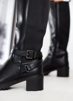 The Fashion Project Μπότες με χιαστί ζωνάκι - Μαύρο -Κατάστημα TheFashionProject mpotes me xiasti zwnaki 107183 oryo