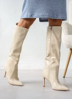 The Fashion Project Μπότες μυτερές με λεπτό τακούνι - Μπεζ -Κατάστημα TheFashionProject mpotes muteres me lepto takouni 106158 hiit