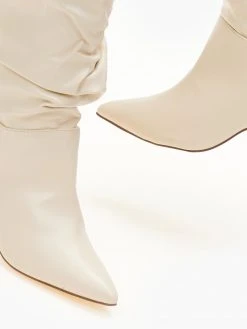 The Fashion Project Μπότες μυτερές με σούρες - Μπεζ -Κατάστημα TheFashionProject mpotes muteres me soures 105459 k71k