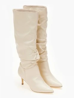 The Fashion Project Μπότες μυτερές με σούρες - Μπεζ -Κατάστημα TheFashionProject mpotes muteres me soures 105459 tp8p