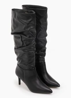 The Fashion Project Μπότες μυτερές με σούρες - Μαύρο -Κατάστημα TheFashionProject mpotes muteres me soures 96186 5z84