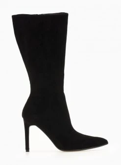 The Fashion Project Μπότες μυτερές Suede με λεπτό τακούνι - Μαύρο -Κατάστημα TheFashionProject mpotes muteres suede me lepto takouni 107229 66uw