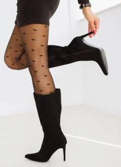 The Fashion Project Μπότες μυτερές Suede με λεπτό τακούνι - Μαύρο -Κατάστημα TheFashionProject mpotes muteres suede me lepto takouni 107229 lk4l