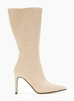 The Fashion Project Μπότες μυτερές Suede με λεπτό τακούνι - Μπεζ -Κατάστημα TheFashionProject mpotes muteres suede me lepto takouni 107230 2mtu