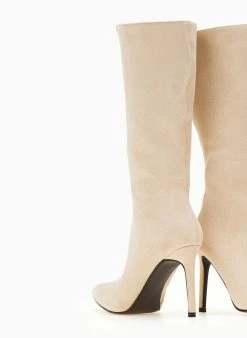 The Fashion Project Μπότες μυτερές Suede με λεπτό τακούνι - Μπεζ -Κατάστημα TheFashionProject mpotes muteres suede me lepto takouni 107230 3gjx