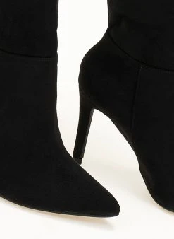 The Fashion Project Μπότες μυτερές Suede με λεπτό τακούνι - Μαύρο -Κατάστημα TheFashionProject mpotes muteres suede me lepto takouni 107269 ef5e