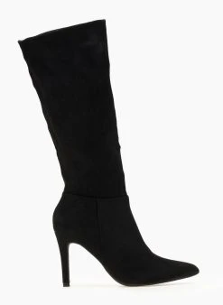 The Fashion Project Μπότες μυτερές Suede με λεπτό τακούνι - Μαύρο -Κατάστημα TheFashionProject mpotes muteres suede me lepto takouni 107269 t9r9