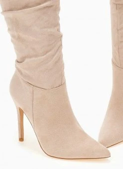 The Fashion Project Μπότες πάνω από το γόνατο με σούρες - Μπεζ -Κατάστημα TheFashionProject mpotes over the knee me soures 107273 4fd5