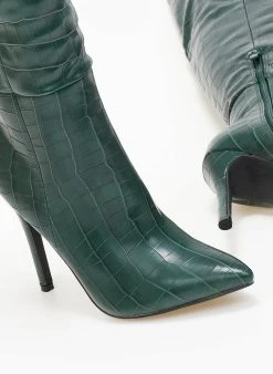 The Fashion Project Μπότες με Pattern - Πράσινο -Κατάστημα TheFashionProject mpotes panw apo to gonato me pattern 109059 9jev