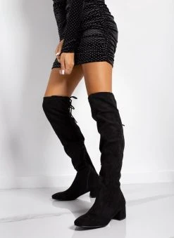 The Fashion Project Μπότες πάνω από το γόνατο Suede - Μαύρο