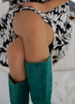 The Fashion Project Μπότες Suede με φαρδύ τακούνι - Κυπαρισσί -Κατάστημα TheFashionProject mpotes suede me fardu takouni 106096 44db