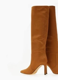 The Fashion Project Μπότες Suede με λεπτό τακούνι - Κάμελ -Κατάστημα TheFashionProject mpotes suede me lepto takouni 105663 h7kp