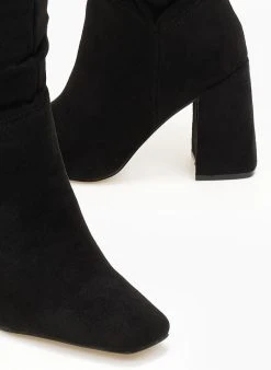 The Fashion Project Μπότες Suede με σούρες - Μαύρο -Κατάστημα TheFashionProject mpotes suede me soures 107052 i1ua