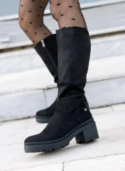 Xti Footwear Μπότες Suede με τετράγωνο τακούνι Xti 140579 - Μαύρο