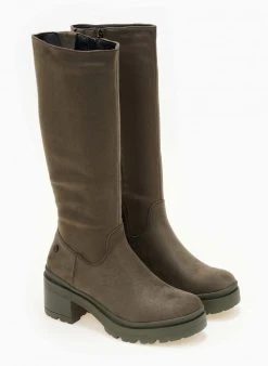 Xti Footwear Μπότες Suede με τετράγωνο τακούνι Xti 140579 - Χακί -Κατάστημα TheFashionProject mpotes suede me tetragwno takouni xti 140579 105700 rv6k