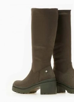 Xti Footwear Μπότες Suede με τετράγωνο τακούνι Xti 140579 - Χακί -Κατάστημα TheFashionProject mpotes suede me tetragwno takouni xti 140579 105700 w4f7