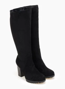 The Fashion Project Μπότες Suede με τρακτερωτή σόλα - Μαύρο -Κατάστημα TheFashionProject mpotes suede me trakterwti sola 108213 h9jf