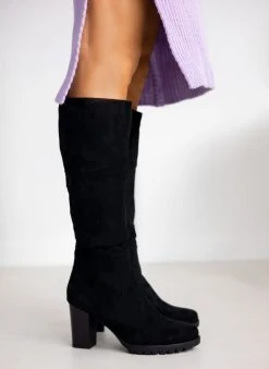 The Fashion Project Μπότες Suede με τρακτερωτή σόλα - Μαύρο -Κατάστημα TheFashionProject mpotes suede me trakterwti sola 108213 r20u