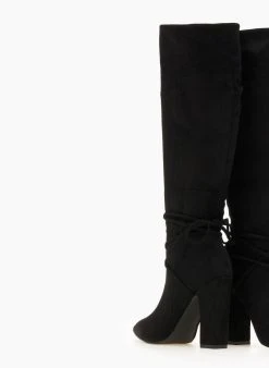 The Fashion Project Μπότες Suede μυτερές με κορδόνια - Μαύρο -Κατάστημα TheFashionProject mpotes suede muteres me kordonia 107213 kb4z