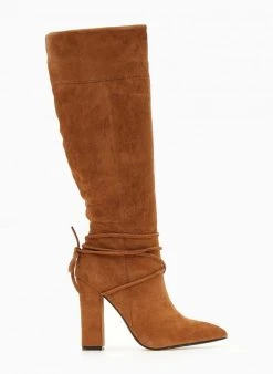 The Fashion Project Μπότες Suede μυτερές με κορδόνια - Κάμελ -Κατάστημα TheFashionProject mpotes suede muteres me kordonia 107214 4wzy