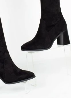 The Fashion Project Μπότες Suede πάνω από το γόνατο - Μαύρο -Κατάστημα TheFashionProject mpotes suede panw apo to gonato 109645 3fu6