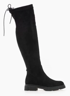 The Fashion Project Μπότες πάνω από το γόνατο Suede - Μαύρο -Κατάστημα TheFashionProject mpotes suede panw apo to gonato 98908 abwd