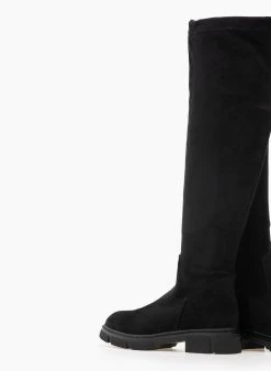 The Fashion Project Μπότες πάνω από το γόνατο Suede - Μαύρο -Κατάστημα TheFashionProject mpotes suede panw apo to gonato 98908 p1mk