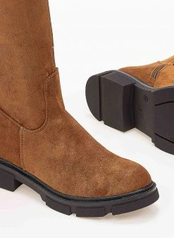 The Fashion Project Μπότες πάνω από το γόνατο Suede - Ταμπά -Κατάστημα TheFashionProject mpotes suede panw apo to gonato 98909 9fgs