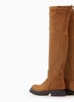 The Fashion Project Μπότες πάνω από το γόνατο Suede - Ταμπά -Κατάστημα TheFashionProject mpotes suede panw apo to gonato 98909 9jk0