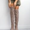 The Fashion Project Μπότες πάνω από το γόνατο Suede - Τάουπε -Κατάστημα TheFashionProject mpotes suede panw apo to gonato 98911 22ja